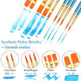 20 Pcs Paint Brushes, Paint Brush Set, Paint Brushes for Acrylic Painting, Watercolor Brushes, Acrylic Paint Brushes for Acrylic Oil Watercolor, Miniature Detailing, and Rock Painting