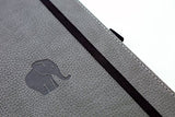 Dingbats Wildlife Medium A5+ (6.3 x 8.5) Hardcover Notebook - PU Leather, Perforated 100gsm Cream Pages, Pocket, Elastic Closure, Pen Holder, Bookmark (Lined, Grey Elephant)