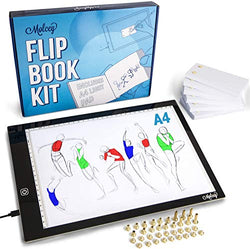 Flip Book Kit with Light Pad - A4 LED Light Box for Drawing and Tracing & 360 Sheets Animation Paper for Flip Books, A4 Flipbook Kit: Led LightBox/Light Tablet for Tracing, Flip Book Paper with Holes