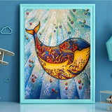 5D DIY Diamond Painting Kits for Adults Full,Whale Full Drill Embroidery Paintings Rhinestone Pasted DIY Painting Cross Stitch Arts Crafts for Home Wall Decor 11.8×15.8Inches