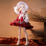 42.5cm 1/4 Elegant Pretty BJD Doll Full Set Ball Joint SD Doll with Red Dress Set + Hat + Wig + Makeup + Shoes, Girl Toy Gift