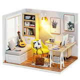 Spilay DIY Dollhouse Miniature with Wooden Furniture,Handmade Japanese Style Home Craft Model Mini Kit with &LED,1:24 3D Creative Doll House Toy for Adult Teenager Gift (QT007)