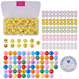 SUNNYCLUE 1 Set 221pcs Emoji Smile Emoticons Face Ball Beads Bracelet Craft Kit - DIY Makes 7 Emoji