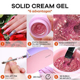 Gel Polish Kit Poly Nail Gel Kit with 6W Led Lamp, 8 Fall Winter Colors Gel Polish Set , 3 Poly Nail Gel, Manicure Tools, Striping Tape Lines, Nail Art Rhinestone, All-In-One Salon Kit In Gift Box