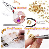 EuTengHao Jewelry Making Findings Supplies Kit Jewelry Repair Tool with Pearl Charm,Ribbon Ends,Lobster Clasps,Crimp Beads Knot Covers,Earring Hook Backs,Cooper Wire 2388Pcs for Jewelry DIY Supplies