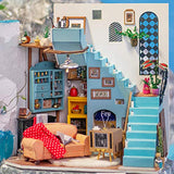 ROBOTIME Dollhouse Miniature DIY House Kit with Furniture Miniature Craft Kitd for Adults Model Building Set Birthday Gift