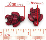 100 Pc Turtle Charm Spacer Beads, Acrylic Mixed Color, 18x15mm (~3/4) with 1.8mm Hole