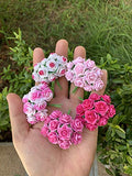 Handmade 100 pcs mini Rose mixed Pink color Mulberry Paper Flower 15-18 mm scrapbooking wedding doll house supplies card, Small Roses.