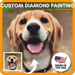 Custom Diamond Painting Kits for Adults 5D DIY - Made in USA - Personalized Diamond Art, Customized Diamond Dotz Kits, Rhinestone Painting , Paint with Diamonds, Square Drill(43.3 INCH / 110 cm)