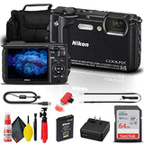 Nikon COOLPIX W300 Digital Camera (Black) (26523) + 64GB Memory Card + Card Reader + Deluxe Soft Bag + Flex Tripod + Cleaning Kit + More (Renewed)