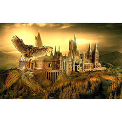 5D Harry H-Ogwarts School Castle Owl Full Diamond Painting Cross Stitch Kits Art Scenic 3D Paint by Diamonds Round40x50CM