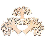 RayLineDo 10pcs Tree Shaped Hollow Design Wooden Embellishments 120MM for Crafting and Decoration