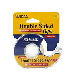 BAZIC Double Sided Permanent Tape with Dispenser 3/4" x 500" 144Pcs