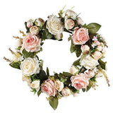 Adeeing Handmade Floral Artificial Simulation Peony Flowers Garland Wreath for Home Party Decor