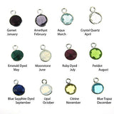 Bezel Gemstone Pendant - Tiny Circle Shape - 7mm - Sterling Silver Bezel Gem (2 pcs) (Peridot)