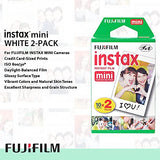 Fujifilm Instax Mini Link 2 Smartphone Printer - (Space Blue) + Fujifilm Instax Mini Twin Pack Instant Film (20 Sheets) + Protective Case for Mini Link Printer - Accessory Bundle