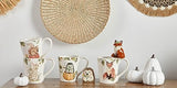 Bico Woodland Critters Ceramic Mugs, Set of 4, for Coffee, Tea, Drinks, Microwave & Dishwasher Safe