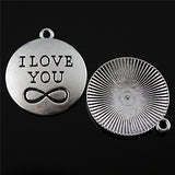 NEWME 15pcs I love you infinity Charms Pendant For DIY Jewelry Wholesale Crafting Bracelet and