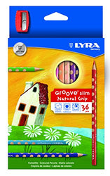 LYRA Groove Slim Child-Grip Triangle Colored Pencils, triangular pencils, school supplies coloring,