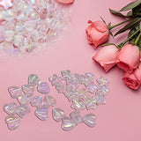 BLMHTWO 100pcs Mini Star Beads 9mm Acrylic Heart Beads 8mm Cute Beads Clear Charming Beads for Jewelry Making Bracelets Necklaces Earrings Key Chains Accessories DIY Crafts Valentine Day Gifts