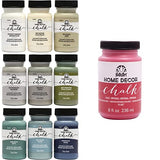 FolkArt Home Decor Ultra Matte Chalk Finish Acrylic Craft Paint Set Formulated 2 oz Bottles, Top Colors & Home Decor Chalk Furniture & Craft Paint in Assorted Colors, 8 ounce, Imperial