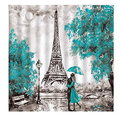 Paris DIY 5D Diamond Painting by Number Kit, Oil Painting Paris Eiffel Tower European City Landscape Vintage Art Tree Modern Couple Teal Black White Decor Set for Home Wall Full Drill Cross 16"x20"