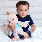 Adora My First Baby Boy Soft Plush Cuddly Play Doll with Polka Dot Fleece Blanket Bundle, 14"