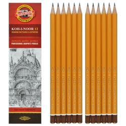 Koh-i-noor 12 Professional Graphite Pencils. 1500/8B