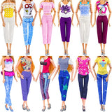 Unicorn Element 53 Pcs Doll Clothes and Accessories, 2 Casual Clothes 5 Fashion Skirts 5 Mini Dresses 4 Bikini Swimsuits 10 Shoes 18 Travel Set 10 Doll School Supplies Fit for 11.5 Inch Dolls