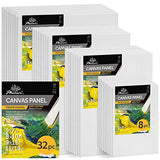 PHOENIX 12.3 Oz Professional Canvases for Painting Canvas Panels 32 Multipack - 5x7, 8x10, 9x12, 11x14 Inch, Heavy Weight Primed 100% Cotton Canvas Boards for Oil, Acrylic & Tempera Paints