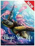 Magic sea life Coloring Book: Creative Haven Fanciful Sea Life Coloring Book,Sea Life Color by Number Coloring Book,Color & Frame - Ocean Treasures Adult Coloring Book