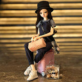 MEESock 56cm Beautiful BJD Dolls 1/3 SD Doll 22 Inch Ball Jointed Doll Full Set Clothes Shoes Wig Makeup Can Change Clothes and Wig Girl Gift