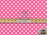Minky Fabric Blanket Minnie Polka Dots Prints 58" Wide Sold By The Yard (HOT PINK WHITE)