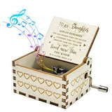 You are My Sunshine Music Box Gift for Daughter from Dad,Hand Crank Wooden Vintage Engraved Personalized Small Musical Box Gift Kids Toy Present for Birthday/Christmas/Valentine's Day/Father’s Day