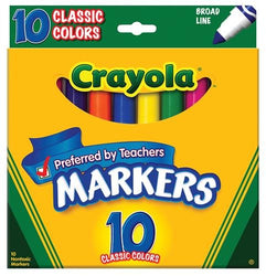 Crayola Classic Colors Broad Line Markers,10 Count (Pack of 6)