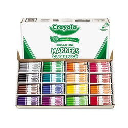 Non-Washable Classpack Markers, Broad Point, 16 Assorted Colors, 256/Box, Sold as 16 Each