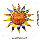 Juegoal 12.7 Inch Metal Sun Wall Art Decor Hanging for Indoor Outdoor Home Garden