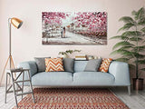V-inspire Art,24x48 Inch Modern Abstract Oil Painting Romantic Elements Pink Memories Hand Painted Oil Painting Acrylic Canvas Wall Art living room Bedroom Decoration