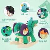 labebe Child Rocking Horse Toy, Stuffed Animal Rocker, Green Crocodile Plush Rocker Toy for Kid 1-3 Years, Wooden Rocking Horse Chair/Child Rocking Toy/Outdoor Rocking Horse/Rocker/Animal Ride on