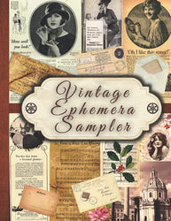 Vintage Ephemera Sampler: One-Sided Decorative Paper for Junk Journaling, Scrapbooking, Decoupage, Collages, Card Making & Mixed Media. A Sepia, Soft ... Great Gift Idea for Crafters (160+ Pieces)