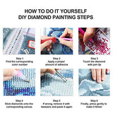 5D Diamond Painting Kits for Adults, Wildflower Diamond Painting Full Drill, DIY Crystal Diamonds Embroidery Paintings Arts Craft Perfect for Stress Relief and Home Wall Decor 16×12in
