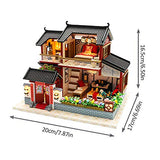 Dollhouse Miniature with Furniture, Chinese Siheyuan, DIY Doll House Box Kit with Music and LED Wooden Model Mini House Toy Handmade Creative for Christmas Birthday Kids Girl Boy Gift Lights Toys