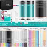 Soucolor 73-Pack Art Supplies for Adults Teens Kids Beginners, Artist Drawing Supplies Sketching Kit, Drawing Pencils Set Zipper Gift Case: Sketch Book, Coloring Book, Metallic Charcoal Pencils Stuff