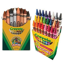 Crayola Multicultural Crayons Assorted, Non-Toxic Box of 8, Bundled With a Box of 24 Crayola Crayons