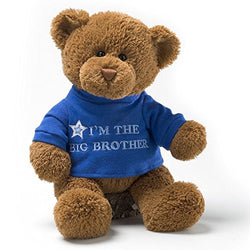 GUND I'm the Big Brother T-Shirt Teddy Bear Stuffed Animal Plush, Blue, 12”