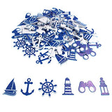 RayLineDo 100pcs Sailing Series Buttons 2 Holes Random Pattern Wooden Buttons for DIY Sewing and