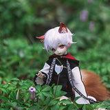 DOLLZONE Miyou, an Adorable bjd Doll with Clothes, Tail, Hair from dollzone Shop (White, fullset+Body Blushing)