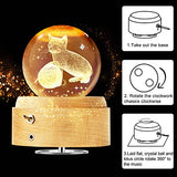 Best Mothers Day Gifts for Mom Women Wife Girlfriend Grandma, 3D Cat No.2 Crystal Ball Music Box with LED Night Lamp, Unique Mom Gifts for Birthday Graduation Christmas Valentine's Day Anniversary