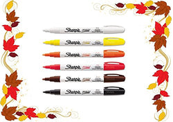 Sharpe Oil-Based Paint Markers, Fine Point, Pack of 6 - Autumn Colors