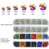 4492 Pieces Nail Art Rhinestones Crystal Flatback Multi-color Rhinestones for Nails with Rhinestone Picker Pick Up Tweezers Clothes diamond (Colorful)